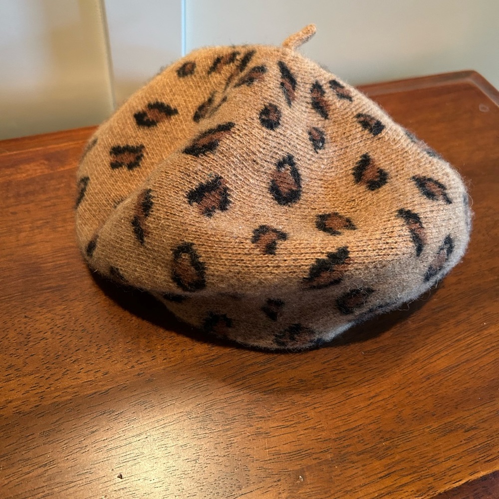 San Diego Hat Company Animal Print Wool Beret